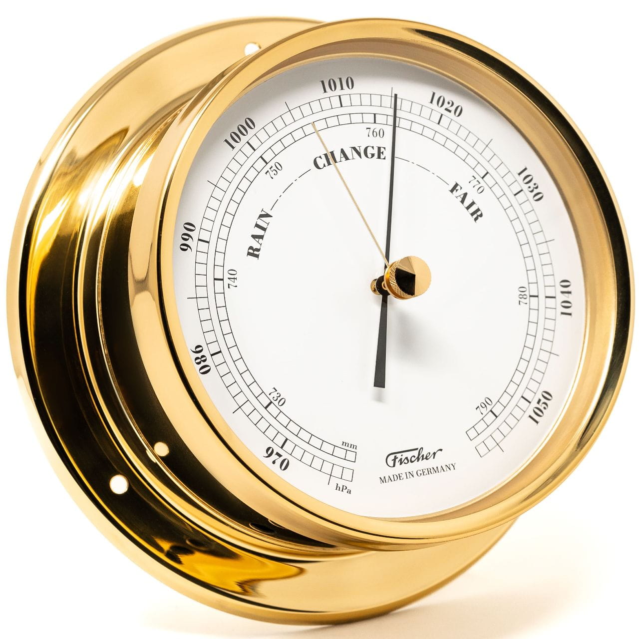 3451-200 FISCHER 1610B-45 Barometer aus Messing poliert