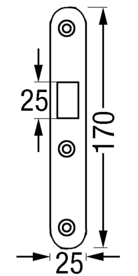 4173*02 Schließblech für schweres Schiff-Schiebetürschloss Heavy slide door lock brass