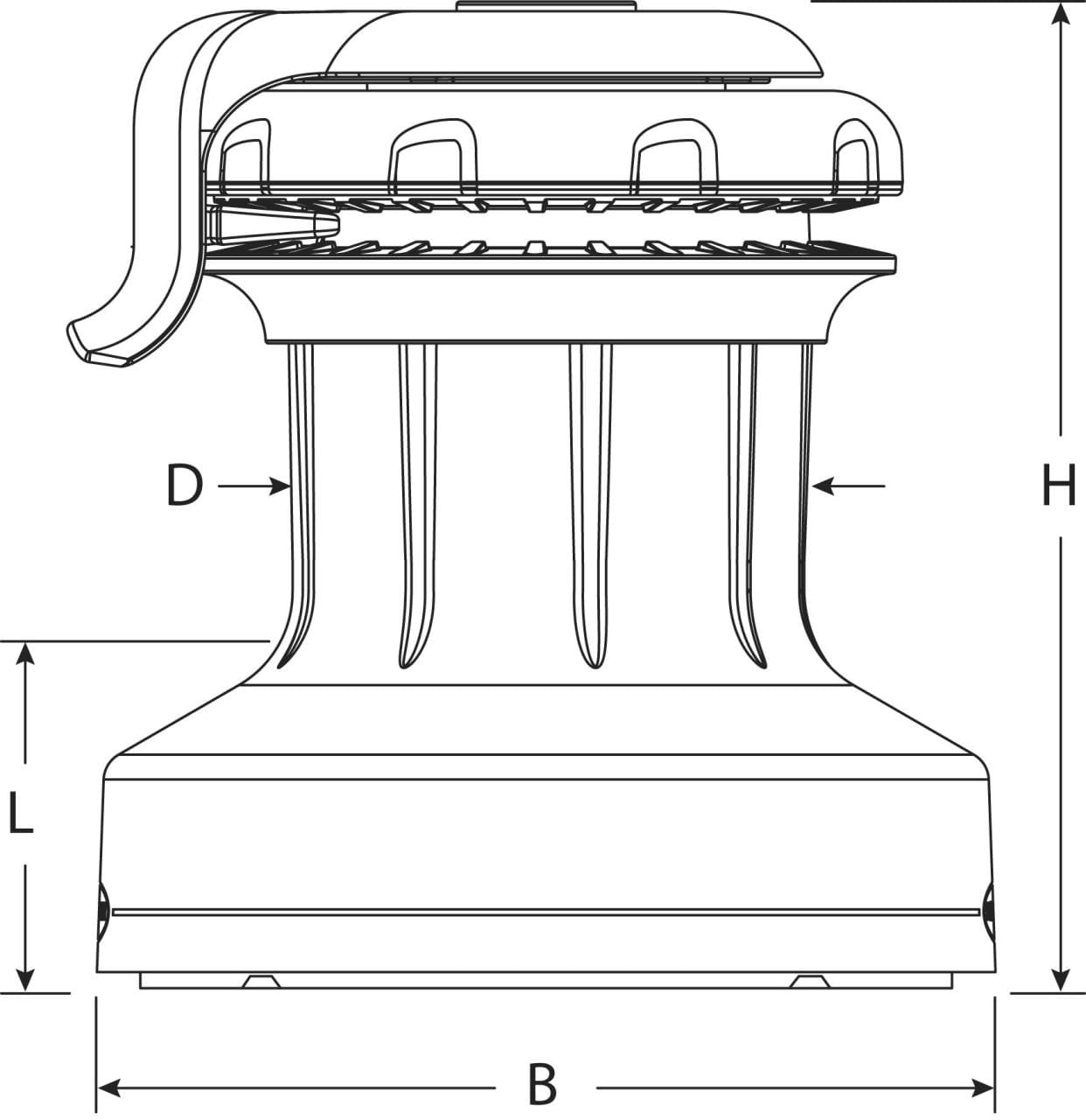 RONSTAN Orbit selftailing winch with QuickTrim