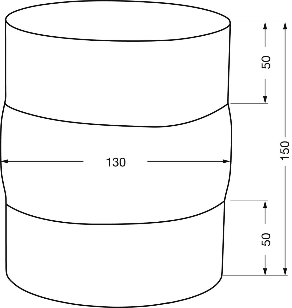 Abgasrohr-Adapter für 130 mm Rohre