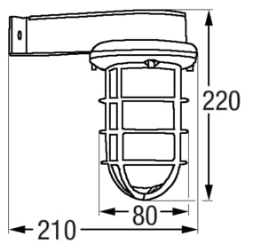 4538*02 Wandarm-Gitterleuchte mit Abblendung FORESTI