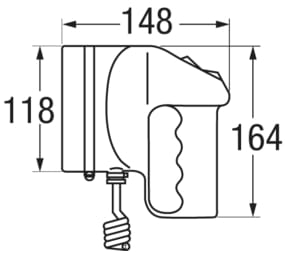 3300*02 AQUA SIGNAL BREMEN LED-Handscheinwerfer MED - Maßzeichnung AQUA SIGNAL BREMEN LED-Handscheinwerfer mit MED-Zulassung