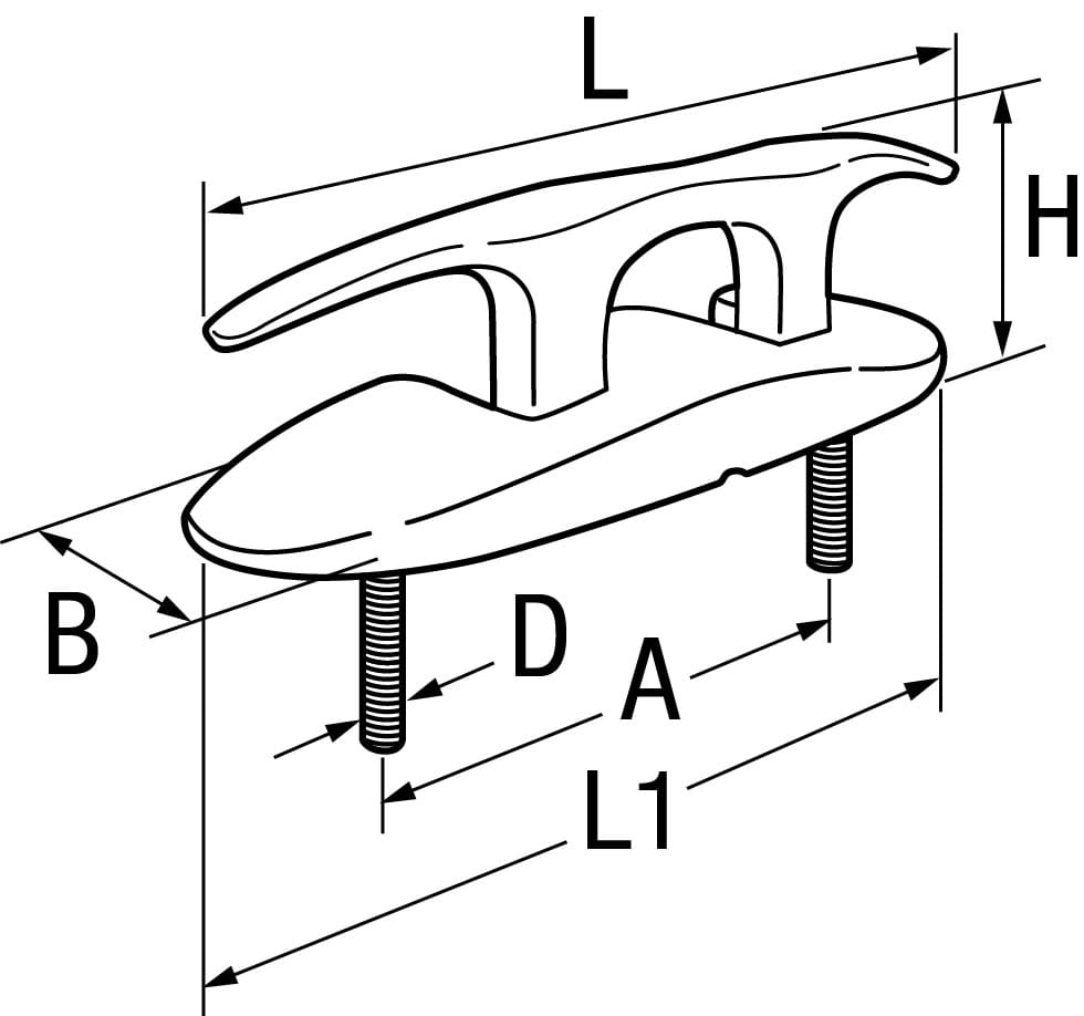 1324*01 Klampe zum Einklappen aus Edelstahl