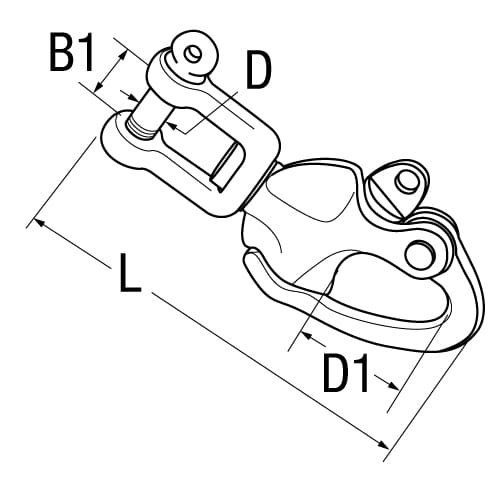 1553*03 Patent-Fallenschäkel Wirbelgabel WICHARD Patent-Fallenschäkel Wirbelgabel WICHARD