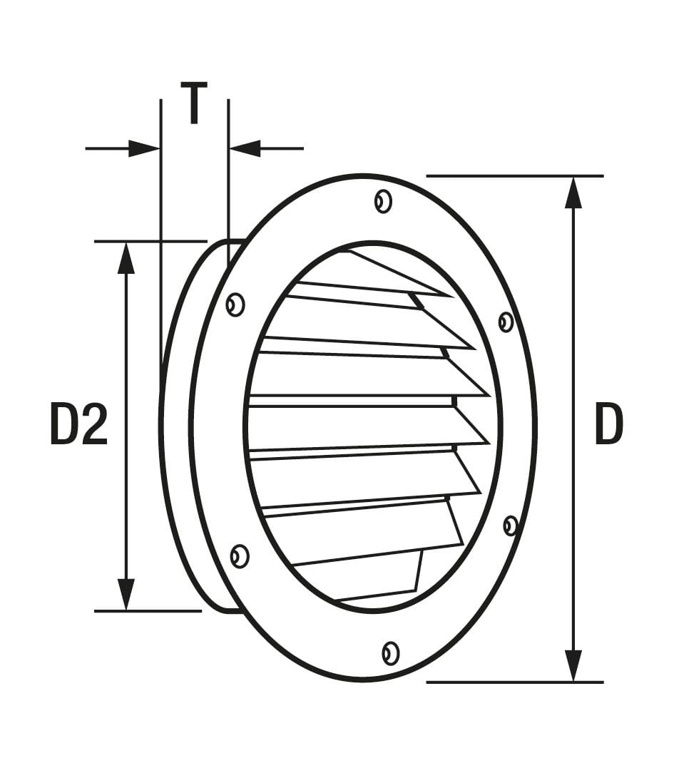 4496-200 Lüfterrosette mit Kiemen aus Messing