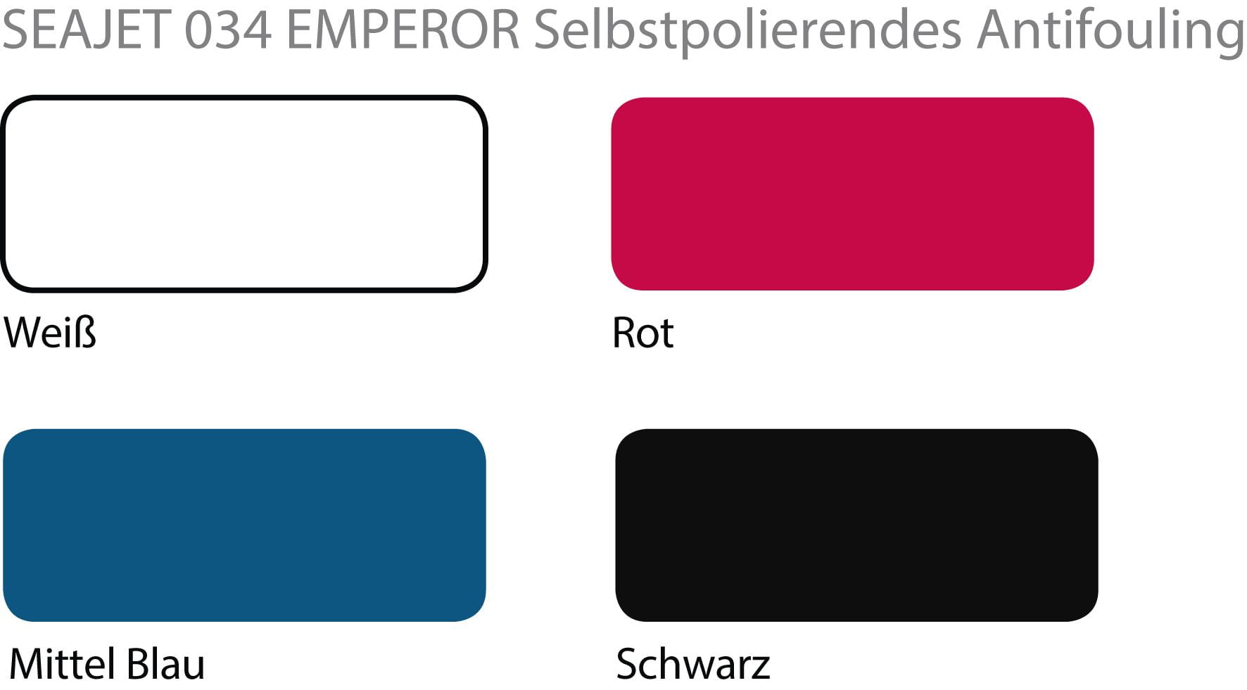 SEAJET EMPEROR 034 Antifouling für Aluminium-Schiffe Farbtabelle SEAJET EMPEROR A 034 selbstpolierendes Antifouling