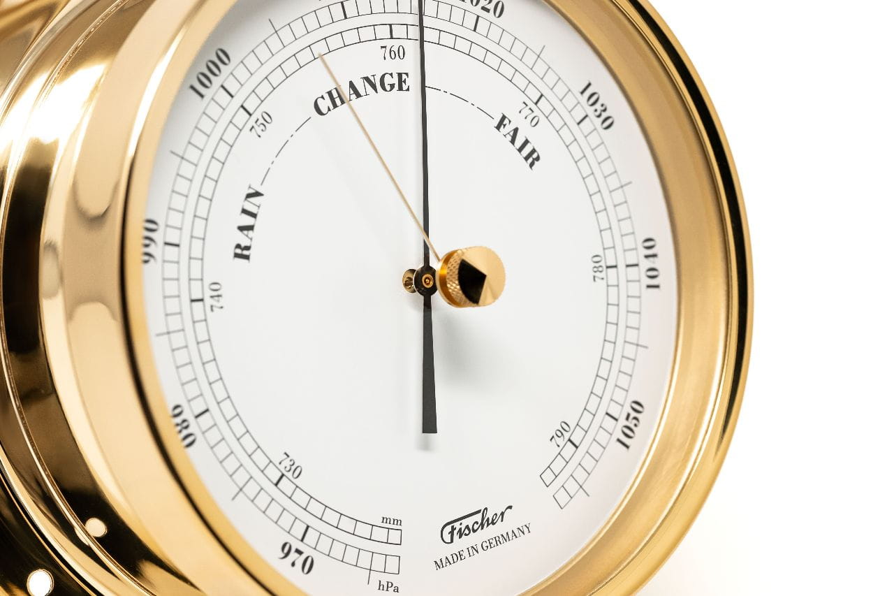 3451-200 FISCHER 1610B-45 Barometer aus Messing poliert