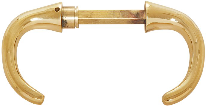 4062-061 Säbeldrücker für zierliche Yachtschlösser, Messing poliert für Kastenschloss