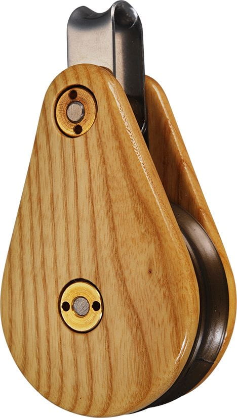 Single sheave wooden ball bearing block by BARTON Single sheave wooden ball bearing block by BARTON