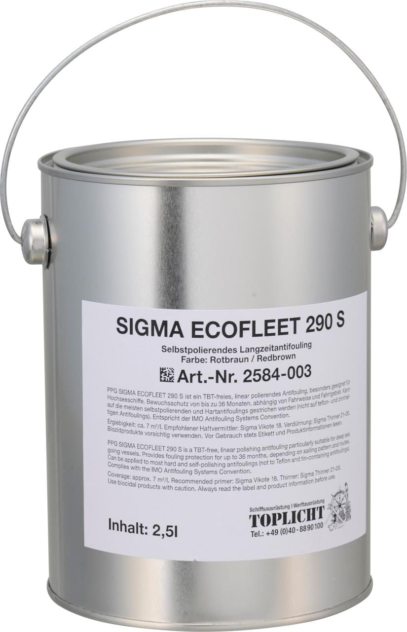 2584-003 ECOFLEET 290S Rotbraun Langzeit-Antifouling SIGMA PPG SIGMA ECOFLEET 290S Self-Polishing Antifouling