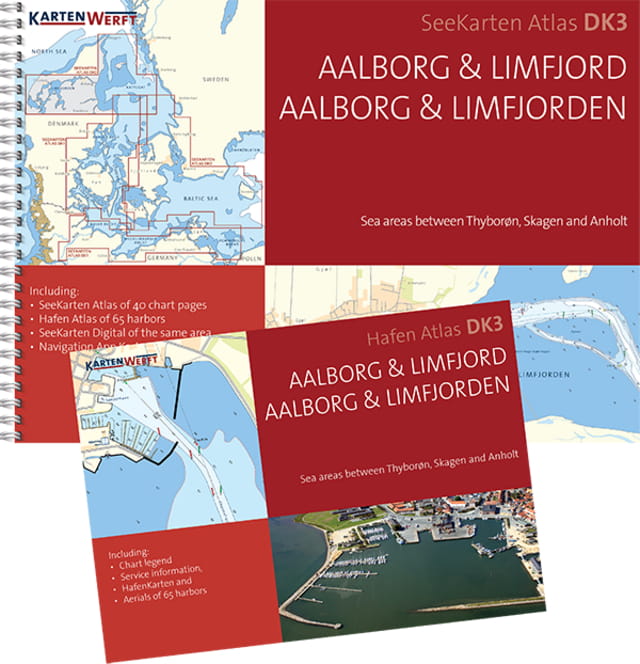9023-103 KARTENWERFT SeeKarten Atlas DK3 Aalborg & Limfjord KARTENWERFT Nautical charts Atlas DK1 Aarhus & Funen