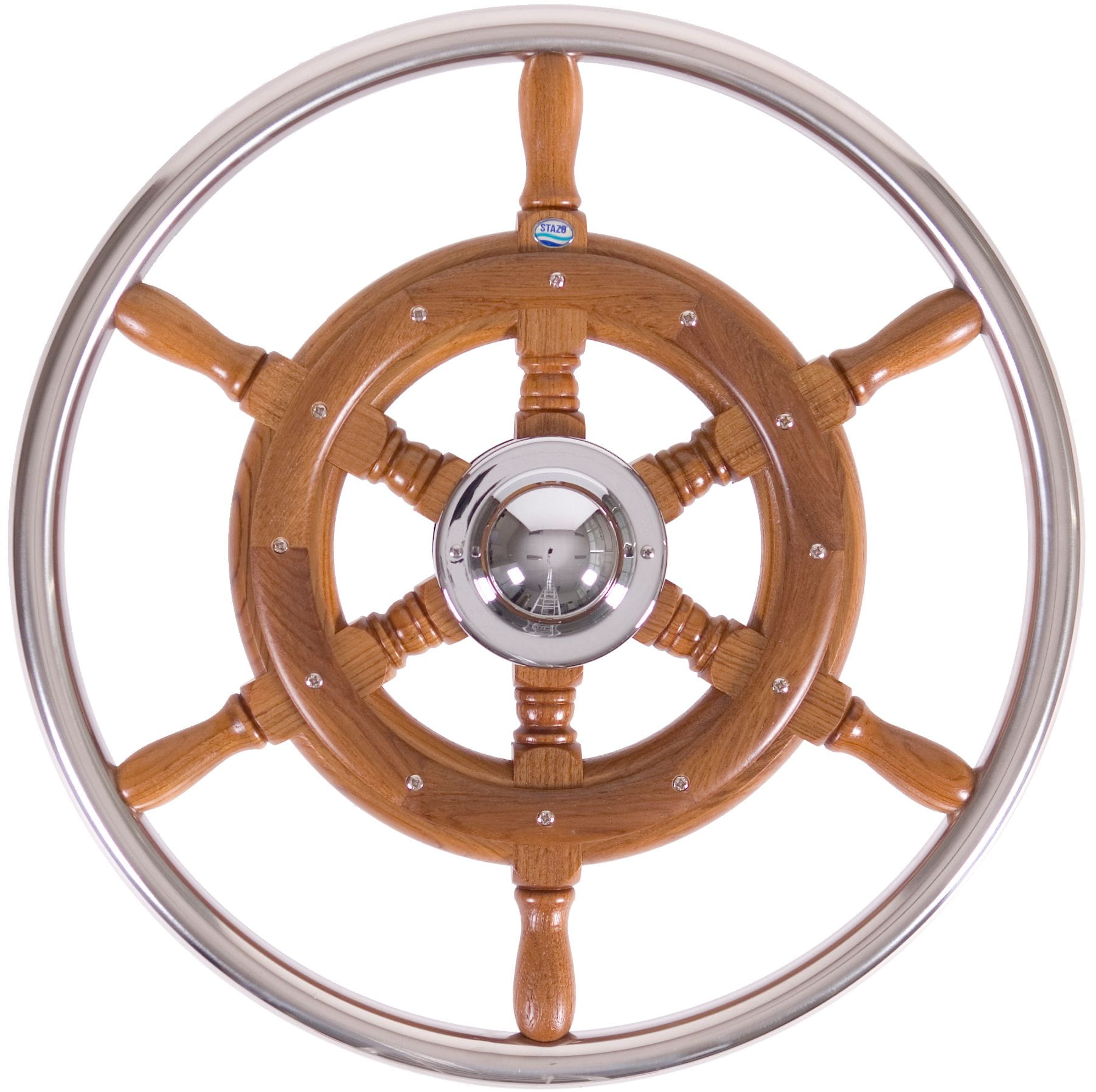 Yacht-Steuerräder STAZO Teak mit Edelstahl Aussenring Yacht-Steuerräder STAZO Teak mit Edelstahl Aussenring