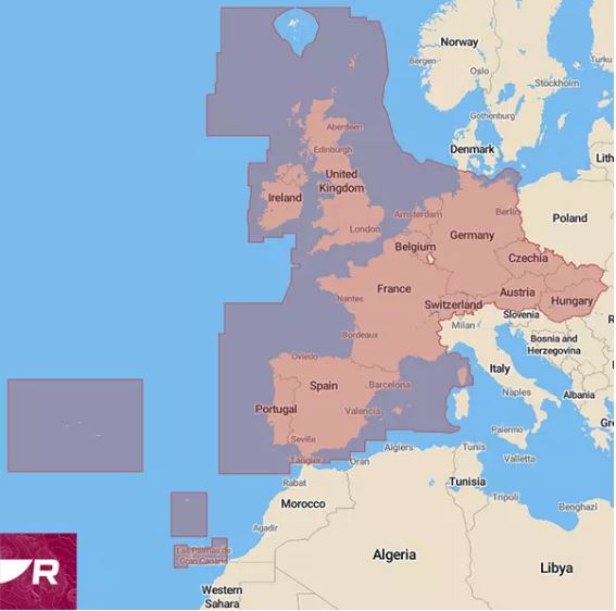 3840-220 Axiom+ 9 Plotter Kartensatz Westeuropa