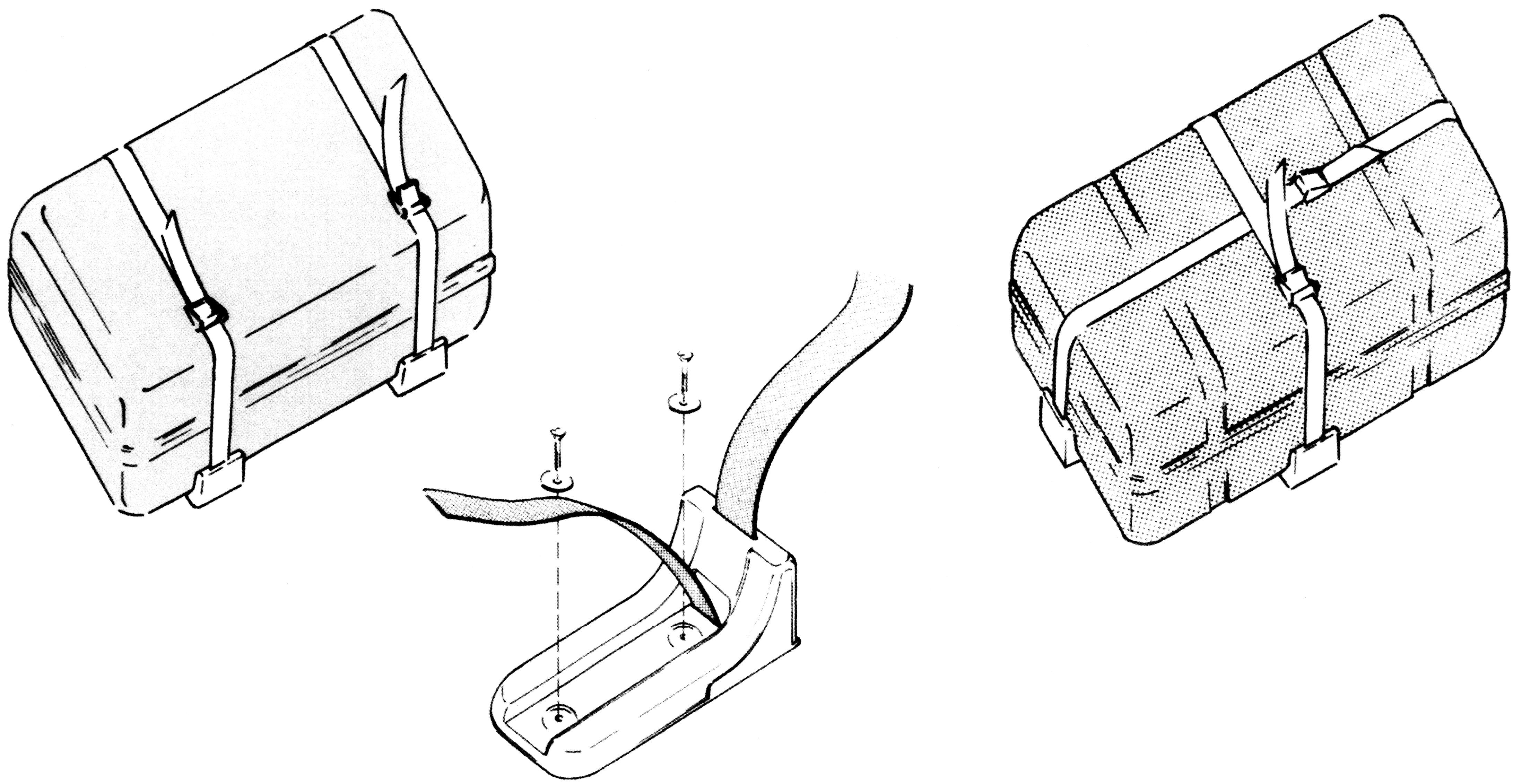 Plastic life raft brackets Plastic life raft brackets
