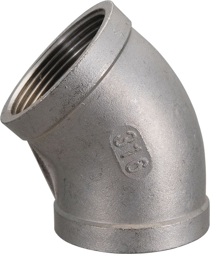 1960*01 Winkel 45° Edelstahl mit Innengewinde