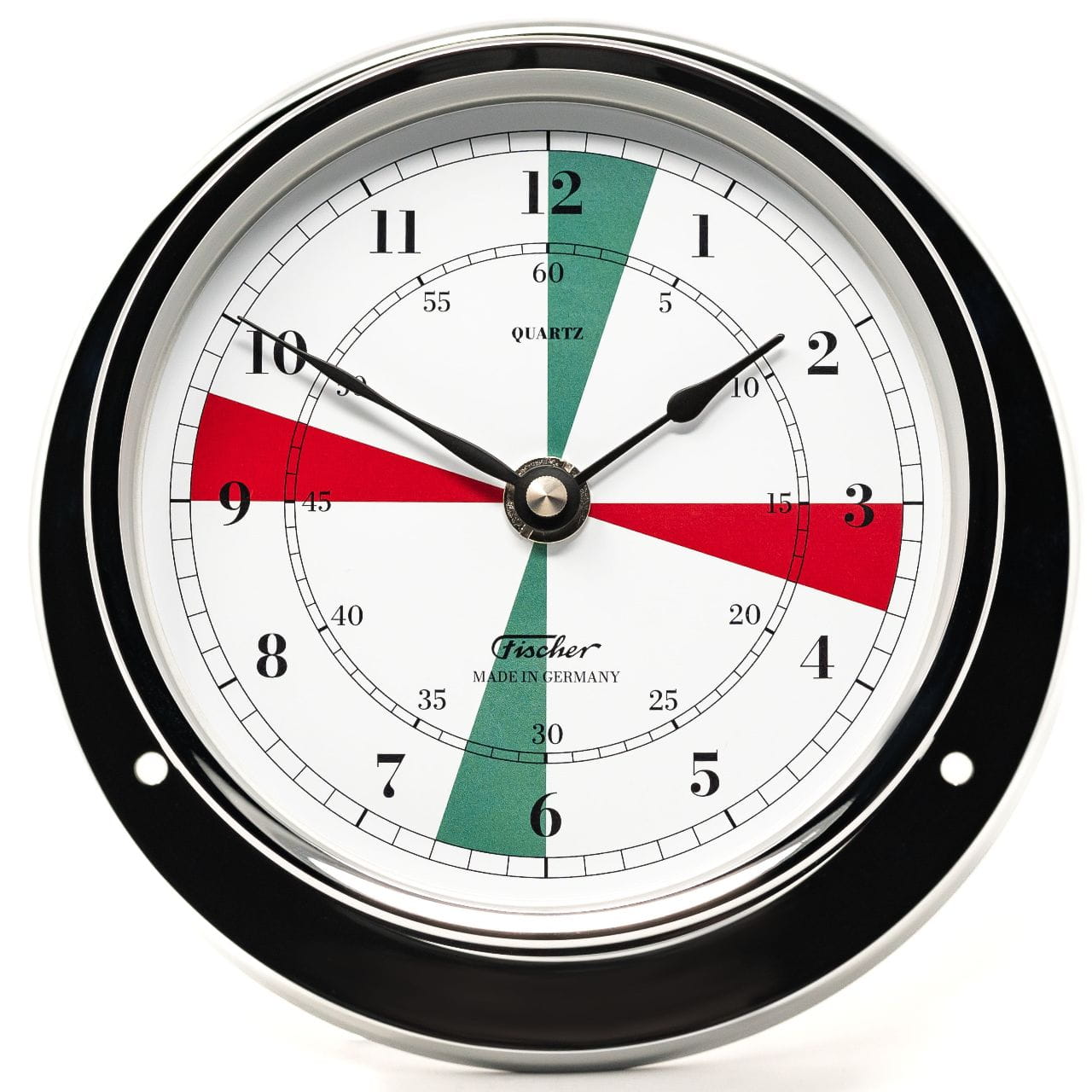 3451-302 FISCHER 1610UFS-47 Funkraum-Quarzuhr aus verchromtem Messing