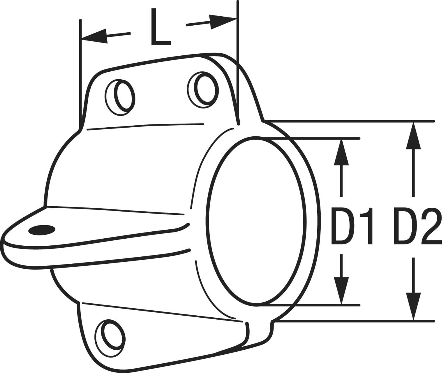 Klüverbaum-Nockbeschlag Bronze EAST COAST