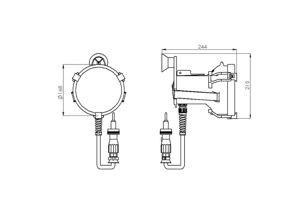 Zeichnung 3327-002 SOLAS/MED-Tages-Signalscheinwerfer 12-24V 30W SOLAS/MED-Tages-Signalscheinwerfer 12V 30W
