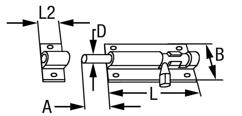 4128*01 Grendelriegel Messing schmale Form