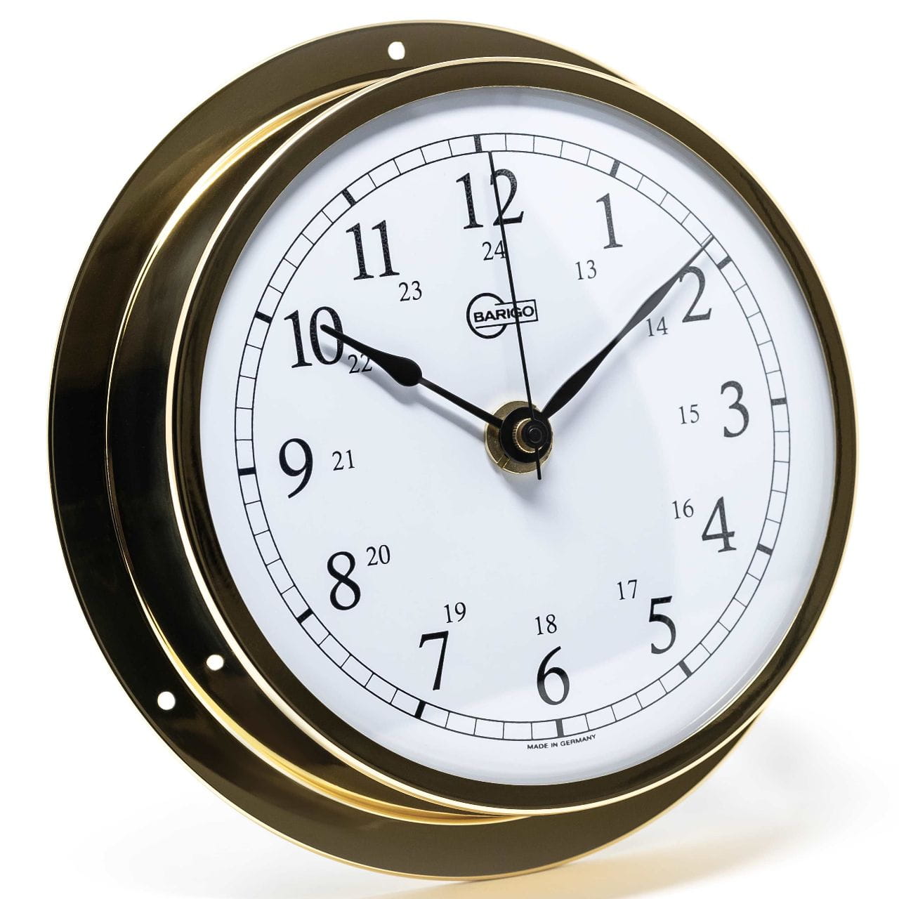 3457-001 BARIGO VIKING Quarzuhr arabisch aus poliertem Messing BARIGO VIKING 611MS Quartz clock arabic polished brass