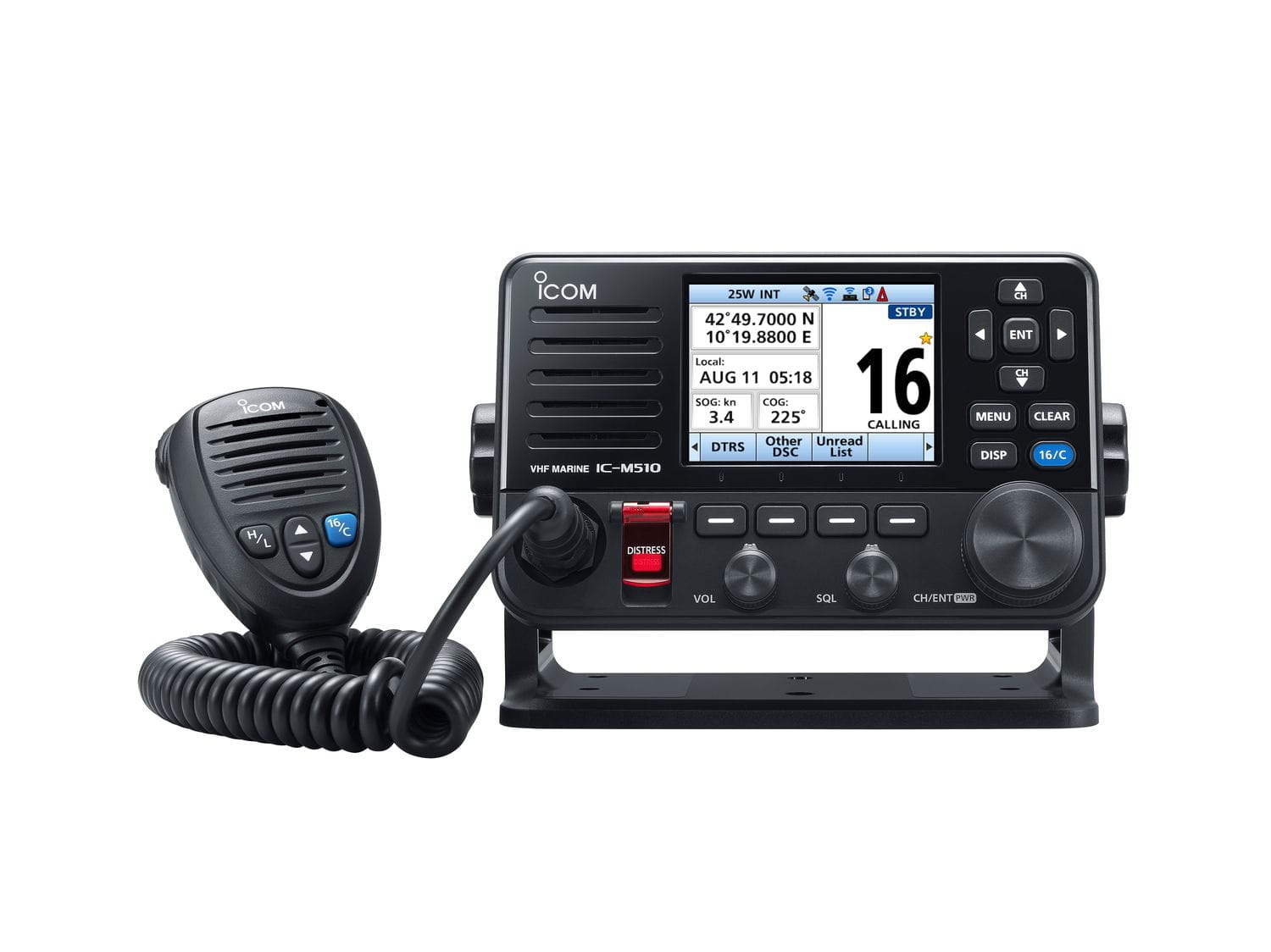 3938-515 ICOM IC-M510E EVO UKW-Seefunkgerät mit GPS, DSC, ohne AIS-Empfänger ICOM IC-M510E EVO VHF marine radio GPS/DSC/AIS