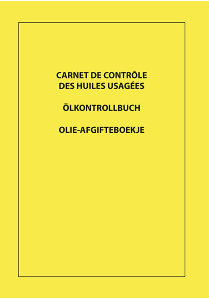 Oil control book (trilingual F-D-NL) for inland navigation