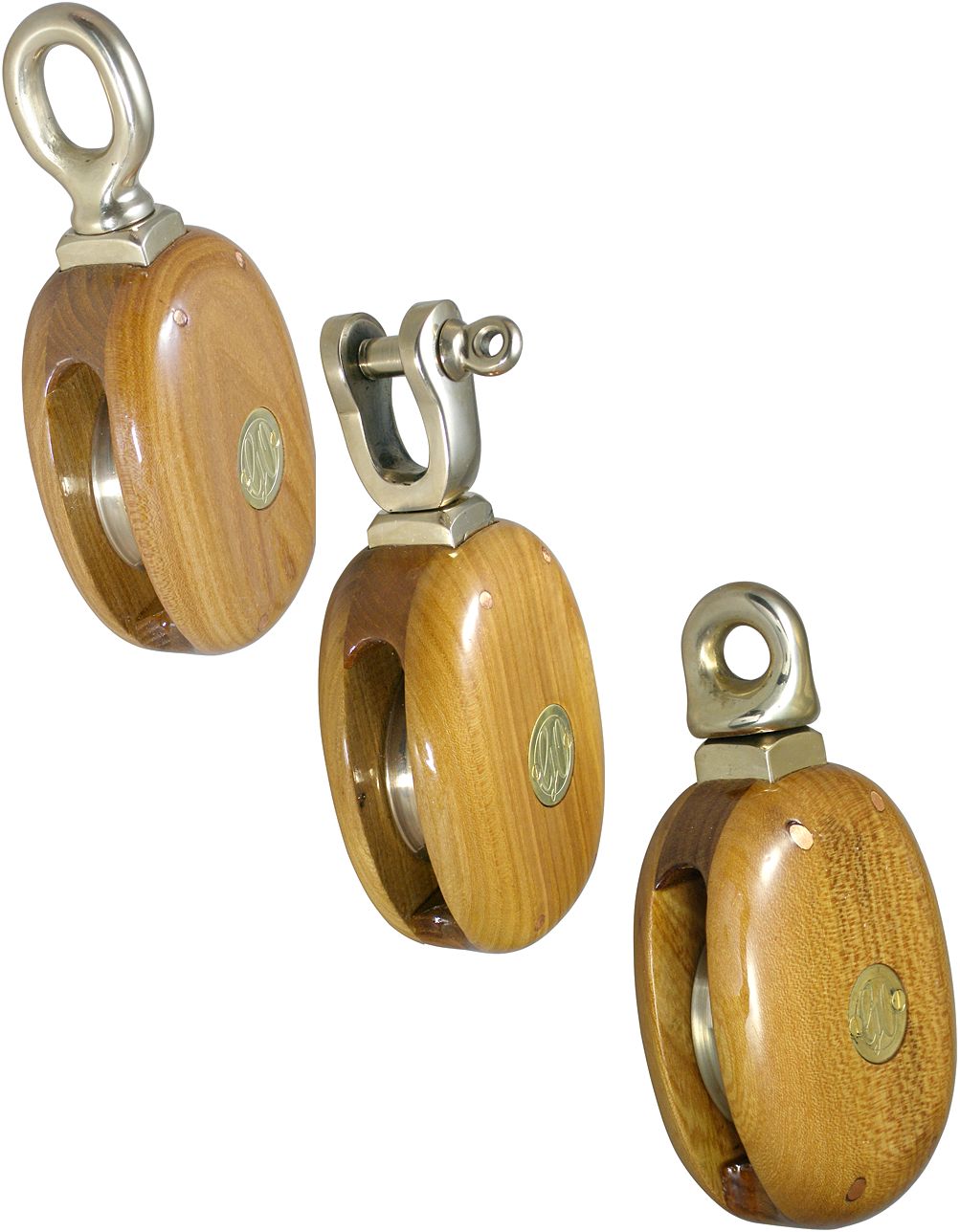 Swivel yacht block from elmwood with bronze fitting Swivel yacht block from elmwood with bronze fitting