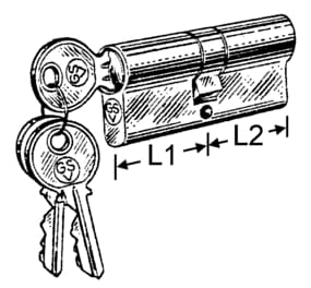 4803*04 Profilzylinder für Schiebetürschloß Edelstahl