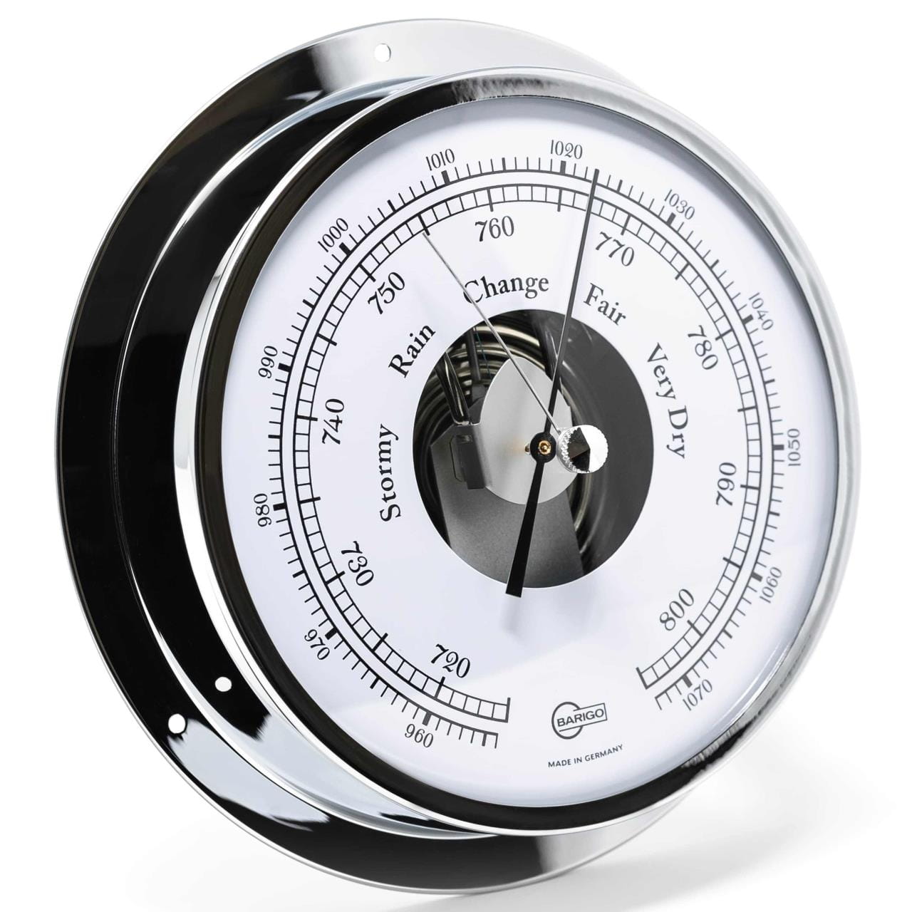 3457-500 BARIGO VIKING Barometer Messing verchromt