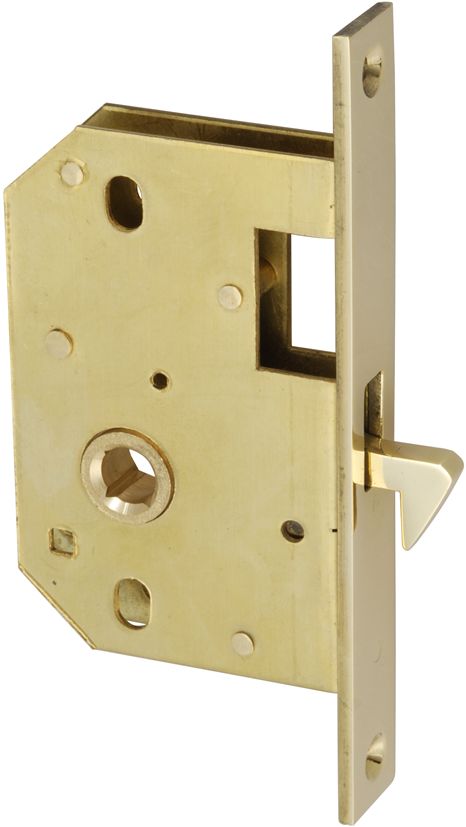 4186-000 Yacht-Schiebetür-Fallenschloss; Messing poliert Slide door yacht lock for inner sliding doors