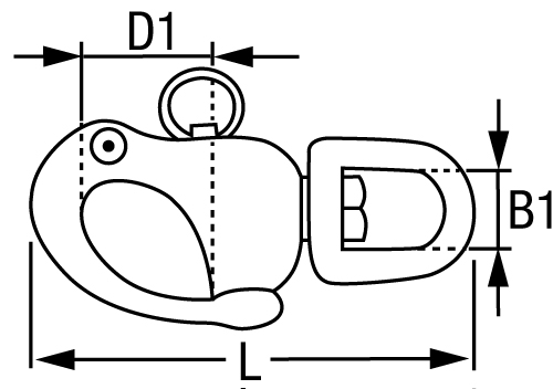 1536*01 Patent-Fallschäkel Messing mit Wirbelauge Patent-Fallschäkel Messing mit Wirbelauge