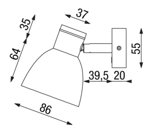 PREBIT Wandleuchte R1-2 mit dim2warm und USB