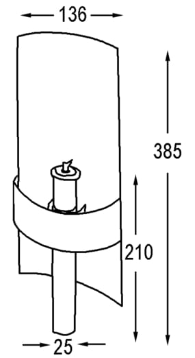 4193*04 WALLPIPE Petroleum-Wandleuchte Edelstahl DELITE