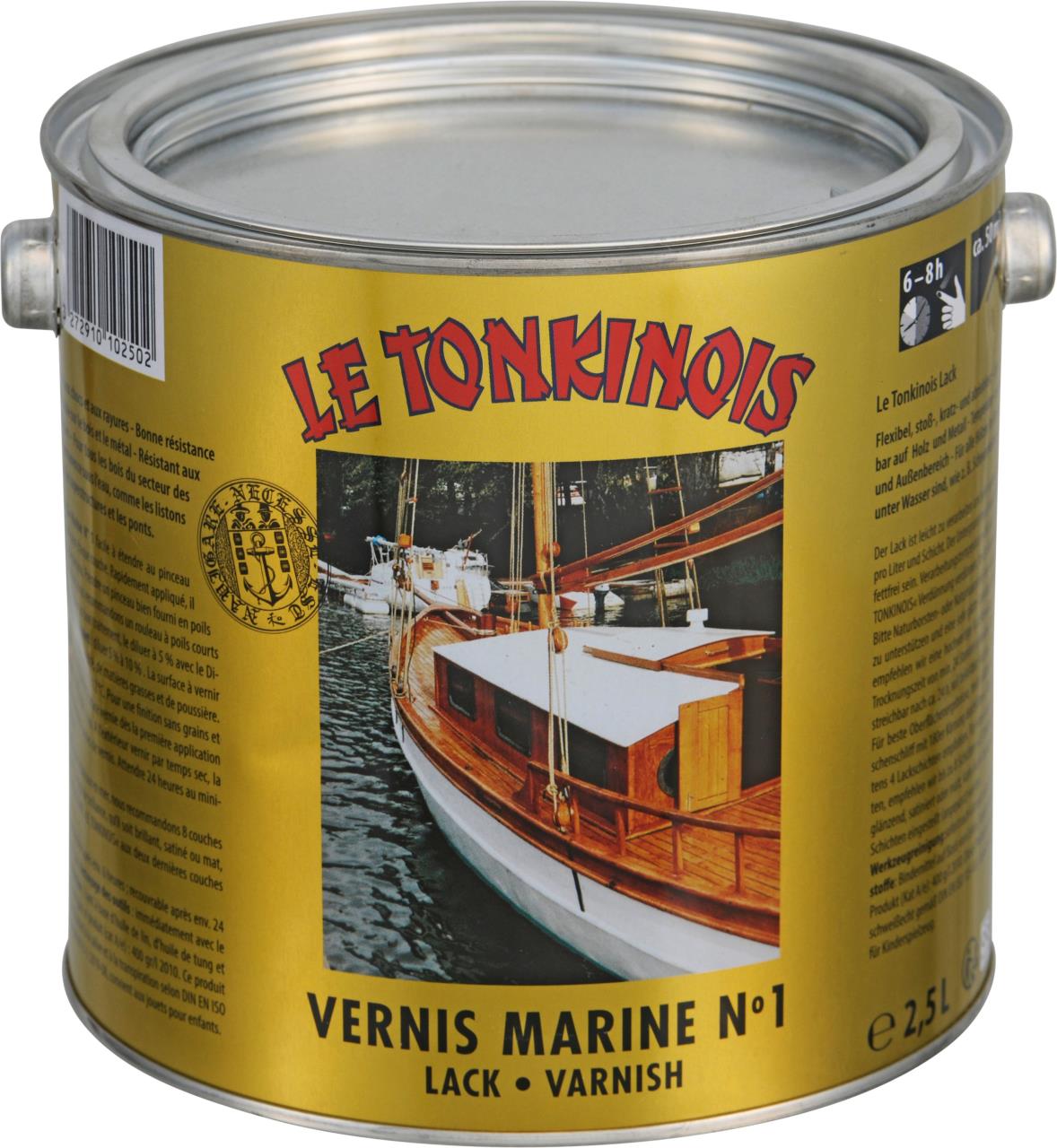 2686-251 LE TONKINOIS Lacköl MARINE No. 1 2,5l-Gebinde LE TONKINOIS Lacköl MARINE NO. 1