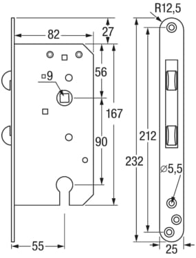4176*01 Schweres Schiffs-Schiebetürschloss Heavy slide door lock