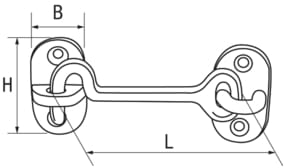 4554*01 Kajüthaken mittelschwer aus Messing S&B