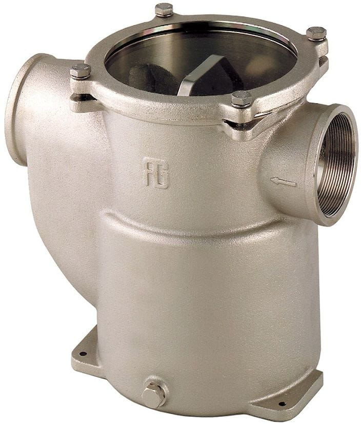Sea water strainer nickel plated brass 1162 poly-lid Sea water strainer nickel plated brass 1162 poly-lid