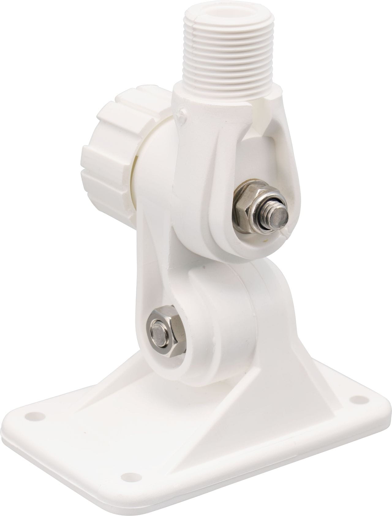 3940-105  Antennenhalter 1"x14TPI Kippgelenkfuß aus weißem Kunststoff
