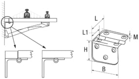 4428*02 Scharnier für Klapptische RAKEGO Hinge for folding tables RAKEGO