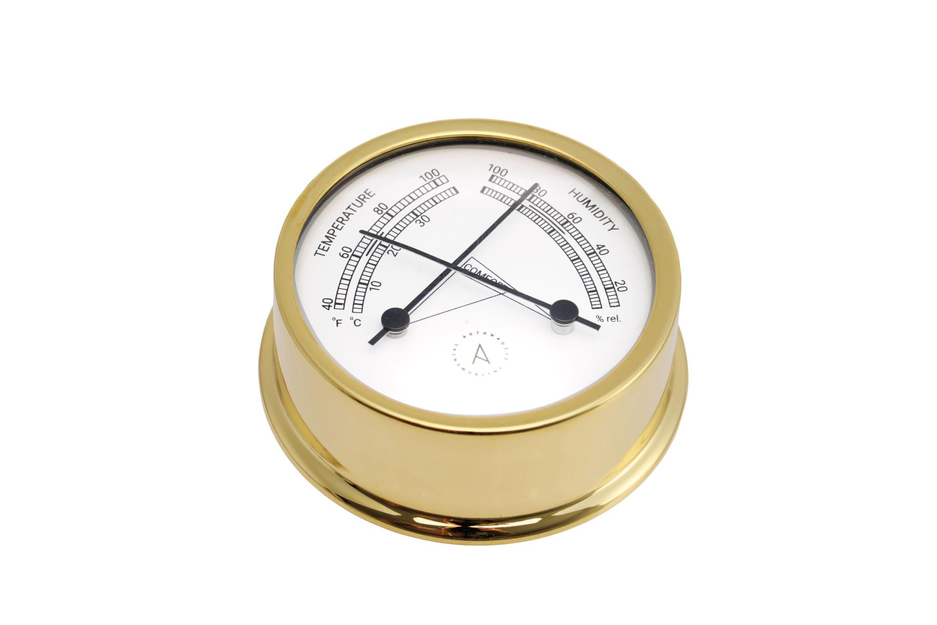 3643-003 AUTONAUTIC Atlantic 95 Messing-Comfortmeter, vergoldet