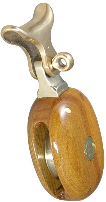 Yachtblock mit Gaffelschäkel Ulme / Bronze Yachtblock mit Gaffelschäkel Ulme / Bronze