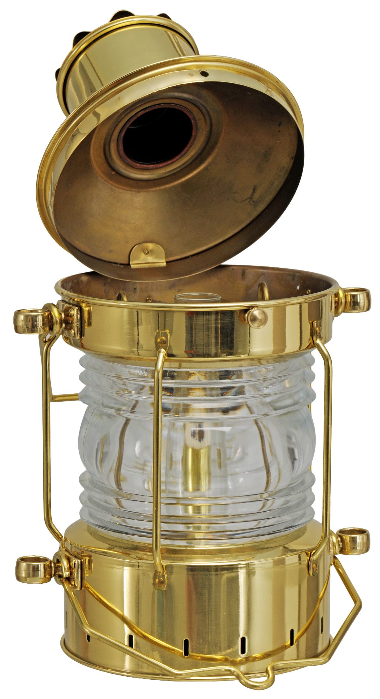 3025-010  Ms-6"-Ankerlaterne 10-linig Petrol/Messingbl H=315