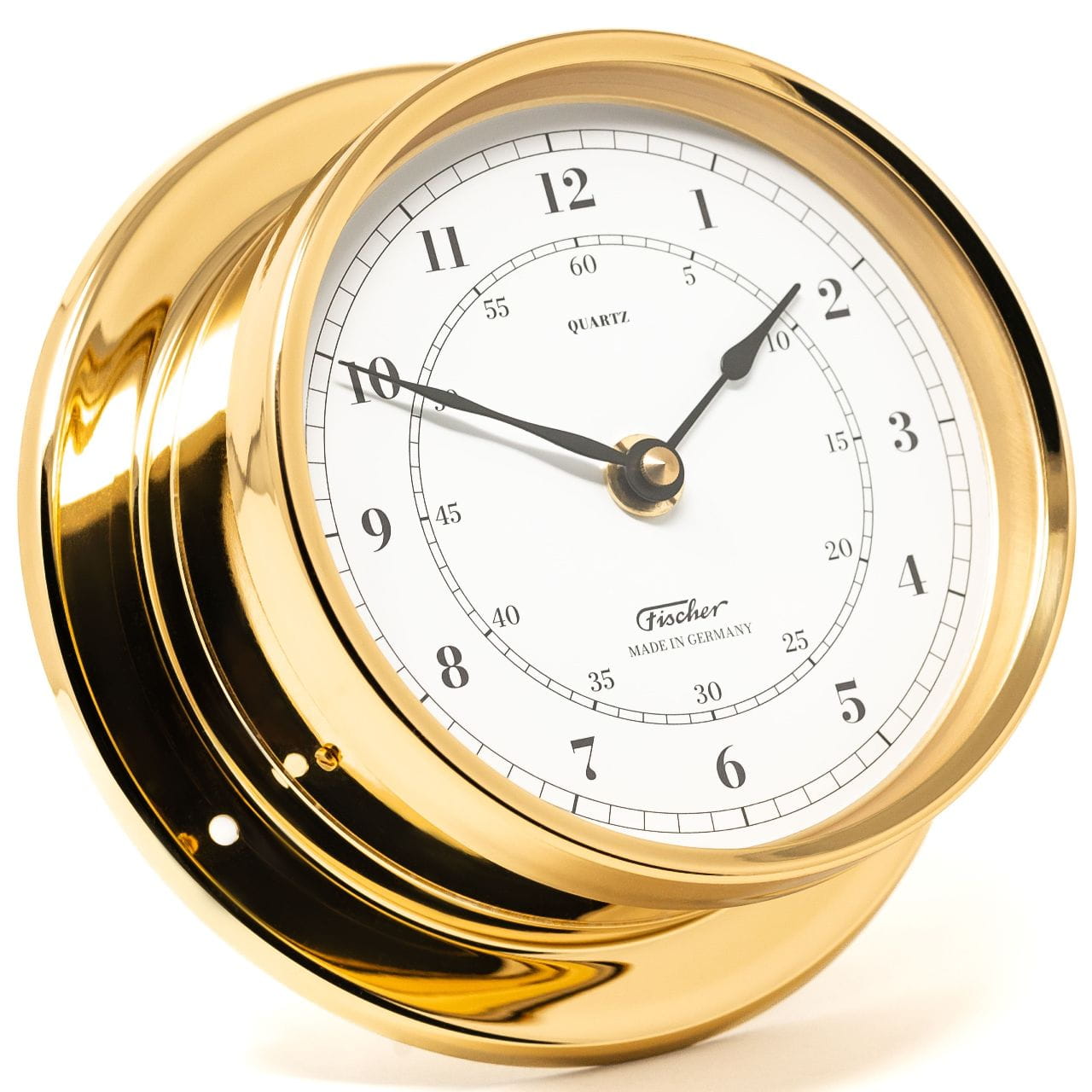 3451-201 FISCHER 1610U-45 Quarzuhr arabisch aus poliertem Messing