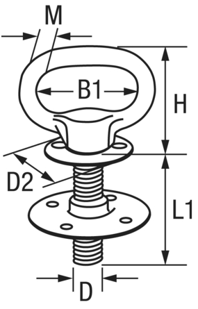 1628*01 Decksauge zur Tisch-/ Stuhlbefestigung (Laschauge) Decksauge zur Tisch-/ Stuhlbefestigung (Laschauge)