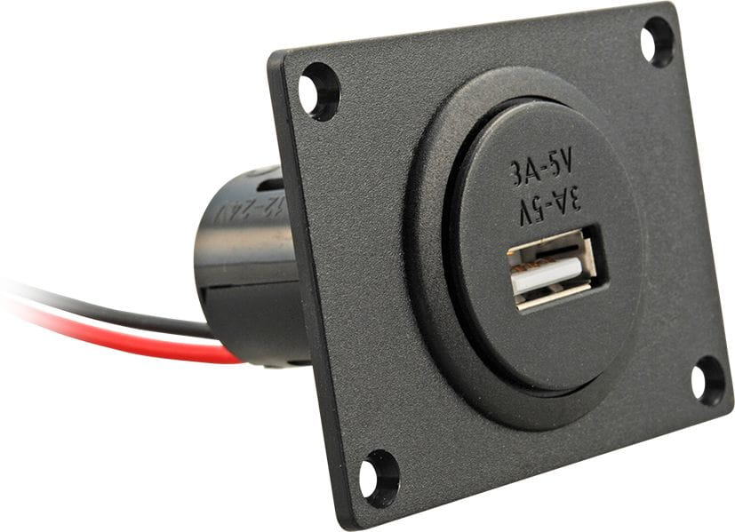 USB A socket with mounting plate USB A socket with mounting plate