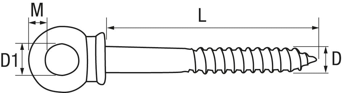 1671*02 Augschraube mit Gewinde für Holz