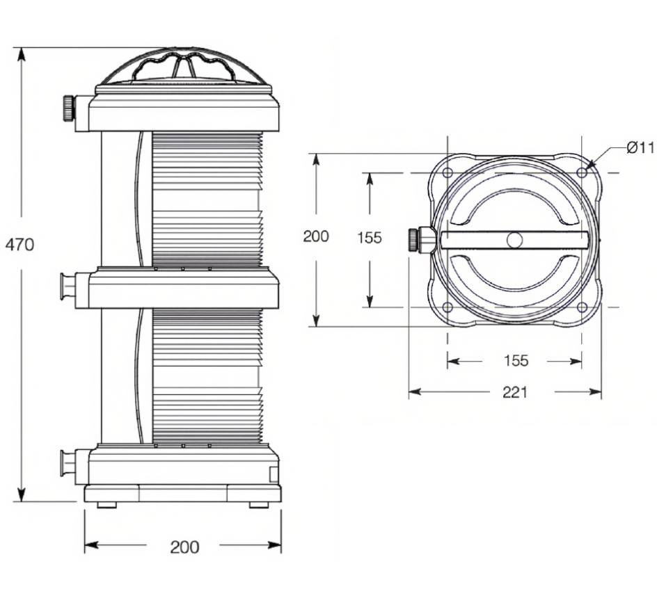 3338*02-Navigationslichter DHR 70N DUPLEX Zeichnung