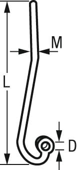 1592*01 Sliphaken Edelstahl Stainless steel slip hook
