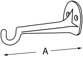 3995-004 und -504 Glockenhalter gerade - Maßzeichnung Glockenhalter gerade