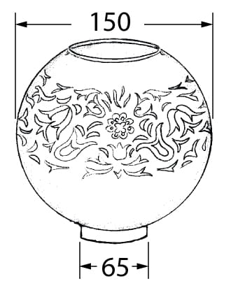 4028-002 Abmessungen für Ersatz Glaskugel
